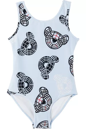 Burberry Kids Blue Thomas Bear One-Piece Swimsuit