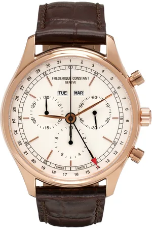 Frederique Constant Men Watches - Brown & Gold Classics Triple Calendar Chronograph Watch