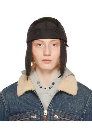 Z Zegna Black Quilted Aviator Hat