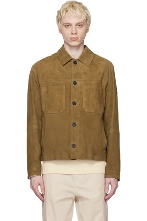 HUGO BOSS Beige Shirt-Style Leather Jacket