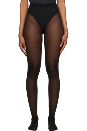 Wolford Women Stockings - Black Floral Tights
