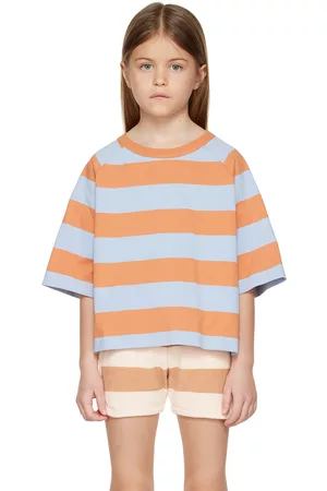Daily Brat T-shirts - Kids Blue & Orange Oversized T-Shirt