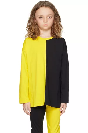 M’A Kids Long Sleeve - Kids Yellow & Black Color Block Long Sleeve T-Shirt