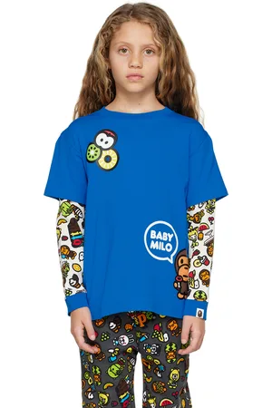 BAPE Long Sleeve - Kids Blue Baby Milo Mixed Fruit Long Sleeve T-Shirt