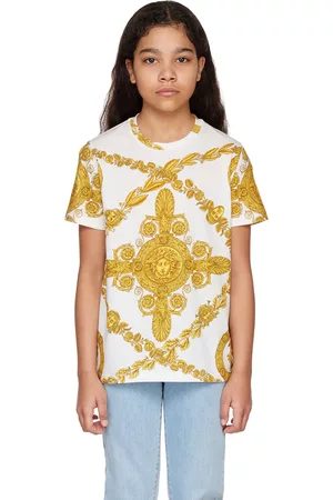 VERSACE T-shirts - Kids White Maschera Baroque T-Shirt