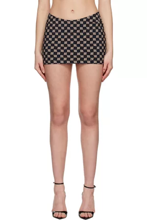 MISBHV Black & Beige Monogram Miniskirt