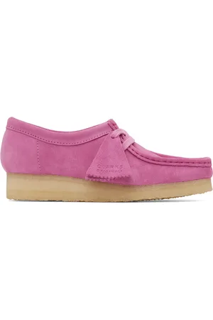 Clarks Women Loafers - Pink Wallabee Derbys