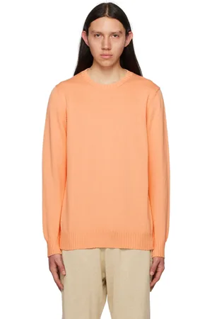 Ghiaia Cashmere Men Tops - Orange Crewneck Sweater