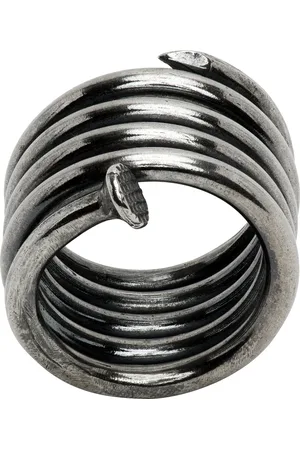 GUIDI Men Rings - Silver Nail Spiral Ring