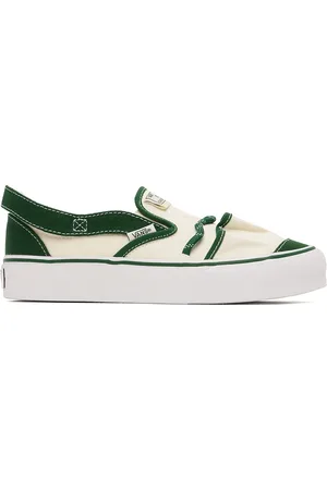 Vans Men Sneakers - Off-White & Green Nicole McLaughlin Edition VP VR3 LX Slip-On Sneakers