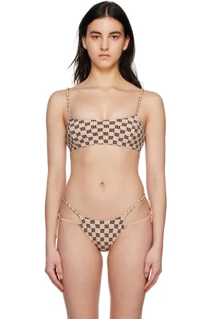 MISBHV Women Bikini Tops - Beige Monogram Bikini Top