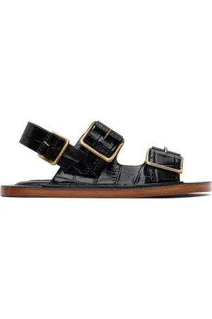 Jil Sander Women Sandals - Black Slingback Sandals