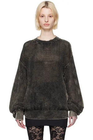 Msgm Women Accessories - Black Overdyed Sweater
