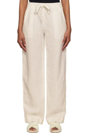 Vince Women Pants - Off-White Tie-Front Pull-On Trousers