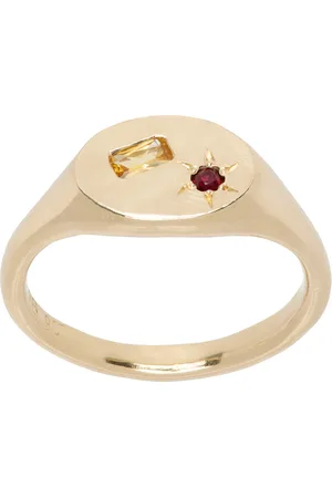 Seb Brown Men Rings - Gold Thick Oval Ring