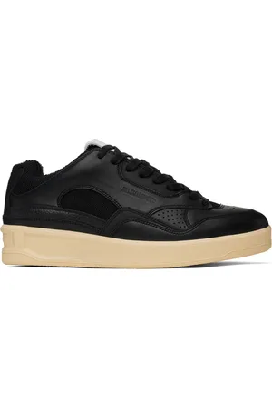 Jil Sander Men Sneakers - Black Perforated Sneakers