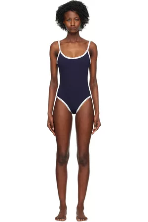 Moncler Women Swimming Costumes - Navy Printed Swimsuit