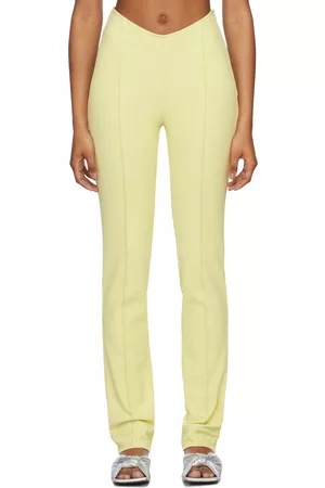 Ganni Women Slim Pants - Green Slim-Fit Trousers