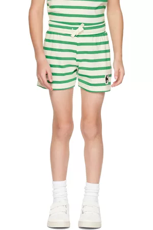 Mini Rodini Shorts - Kids Green & White Panther Patch Shorts