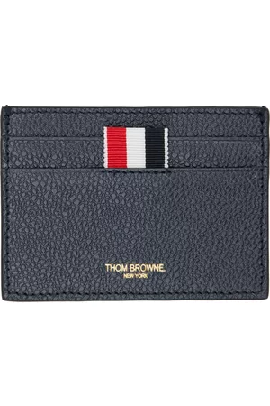 Thom Browne Men Wallets - Navy 4-Bar Card Holder