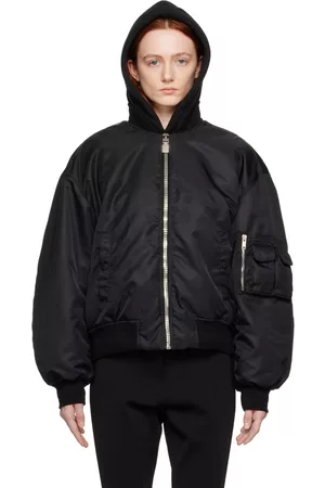 Givenchy Women Bomber Jackets - Black Insulated Bomber Jacket