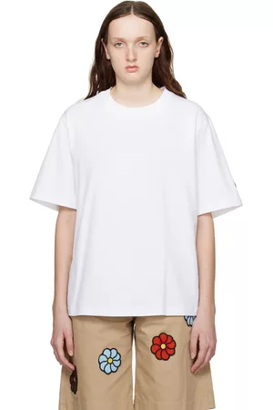 Moncler Women T-shirts - Moncler Alicia Keys White Printed T-Shirt