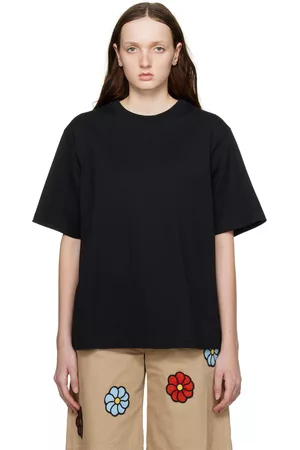 Moncler Women T-shirts - Moncler Alicia Keys Black Printed T-Shirt