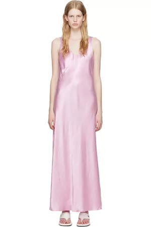 Vince Women Maxi Dresses - Pink V-Neck Maxi Dress