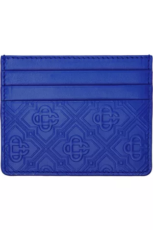 Casablanca Men Wallets - Blue Embossed Card Holder