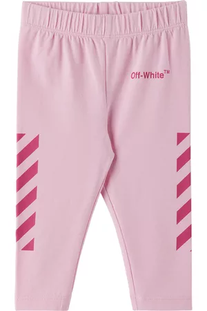 OFF-WHITE Baby Leggings - Baby Pink Helvetica Diag Leggings
