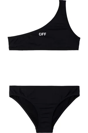 OFF-WHITE Girls Bikinis - Kids Black Stamp Bikini