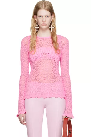 BLUMARINE Women Accessories - Pink Scalloped Sweater