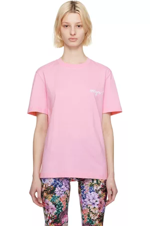 Msgm Women T-shirts - Pink Embroidered T-Shirt