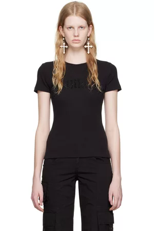 BLUMARINE Women T-shirts - Black Crystal-Cut T-Shirt