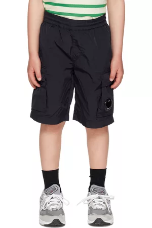C.P. Company Shorts - Kids Navy Garment-Dyed Cargo Shorts