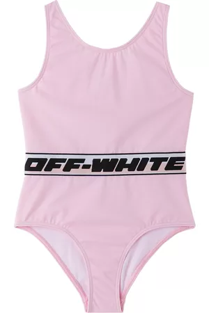 OFF-WHITE Girls Swimming Costumes - Kids Pink Band One-Piece Swimsuit