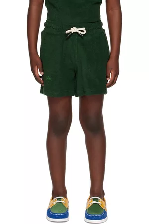 Oas Shorts - Kids Green Embroidered Shorts