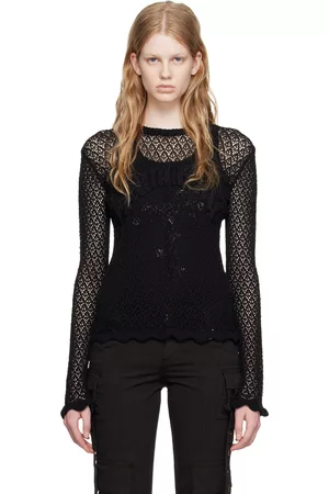 BLUMARINE Women Accessories - Black Appliqué Sweater