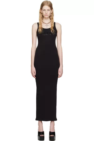 BLUMARINE Women Maxi Dresses - Black Crystal-Cut Maxi Dress