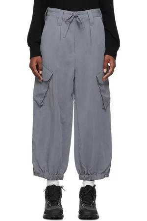 Y-3 Women Pants - Gray Crinkled Trousers