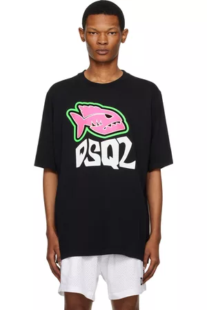 Dsquared2 Men T-shirts - Black Fish Skater T-Shirt