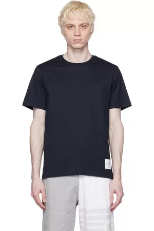 Thom Browne Men T-shirts - Navy Side Slit T-Shirt