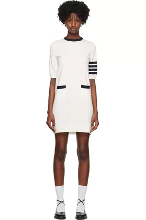Thom Browne Women Dresses - White 4-Bar Minidress