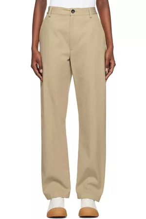 Bottega Veneta Beige Straight-Leg Trousers