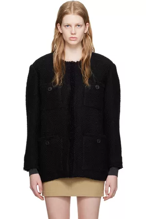 Isabel Marant Women Cropped Jackets - Black Dianaza Cowens Jacket