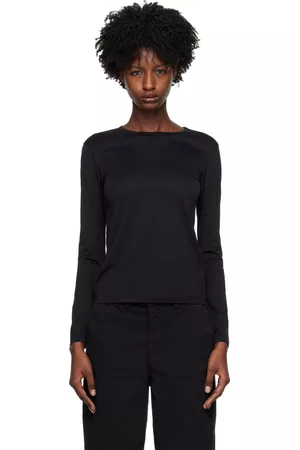 Sunspel Women Long Sleeve - Black Classic Long Sleeve T-Shirt