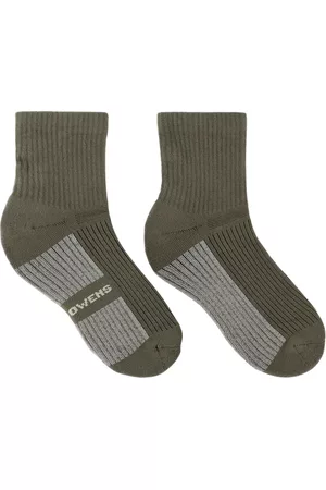Rick Owens Socks - Kids Green Jacquard Socks