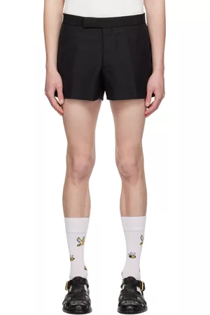 Thom Browne Men Shorts - Black Backstrap Shorts