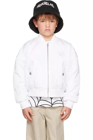 Maison Margiela Bomber Jackets - Kids White Embroidered Bomber Jacket