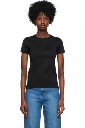 Sunspel Women T-shirts - Black Classic T-Shirt